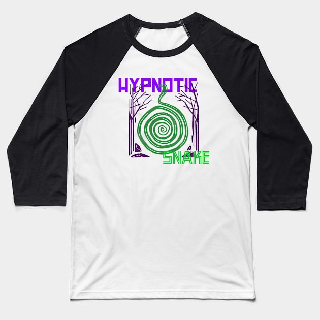 Hypnotic Snake Baseball T-Shirt by Vintage Oldschool Apparel 